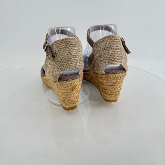 Toni Pons Llivia Platform Wedge Ankle Strap Size 39 8 Brown Leather Sandals - Picture 6 of 9